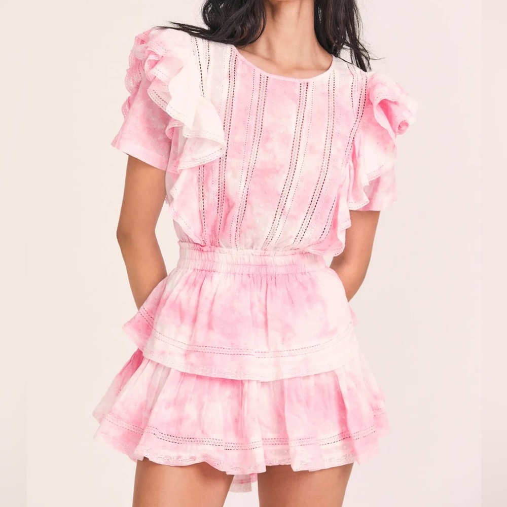 LoveShackFancy Natasha Dress in Island Pink Hand Dye